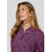 Rabe - 53-123352 Polo met lange mouwen print blauw fuchsia.